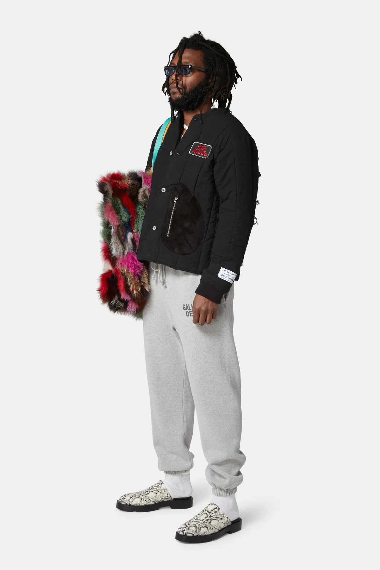 GALLERY DEPT. ENGLISH LOGO SWEAT PANTS E English basic logo sweatpants Vintage washed trousers floral gray S-XL